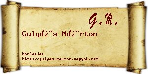 Gulyás Márton névjegykártya